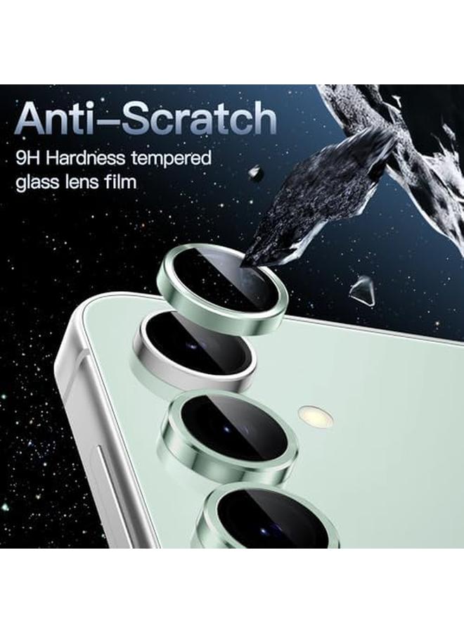 جي تيك واقي عدسة الكاميرا لهاتف Samsung Galaxy S24 Fe 9H من الزجاج المقوى بحلقة معدنية فردية عالية الوضوح، مجموعة واحدة باللون الأخضر النعناعي - Image 3