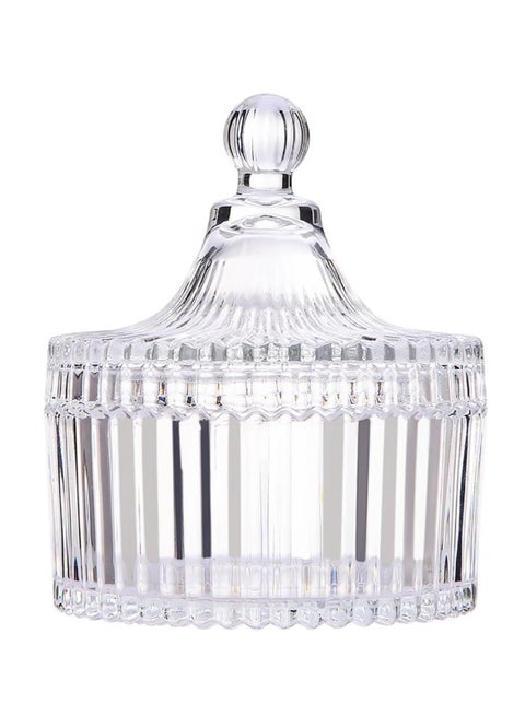 Home Basic Food Storage Organization Set-Crystal Diamond Faceted Jar With Crystal Lid, Suitable as A Candy Dish, Cookie Tin, Biscuit Barrel, Decorative Candy Jar