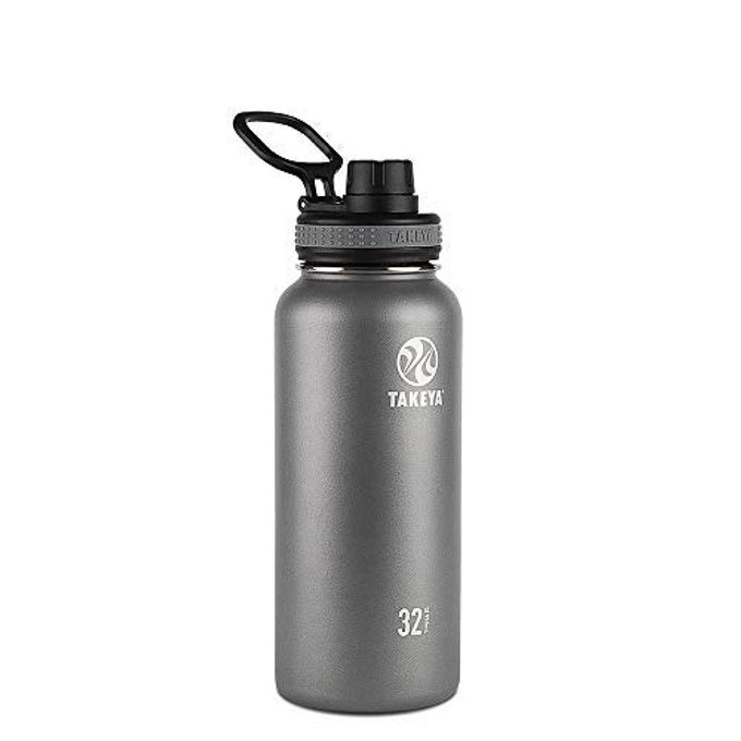 Takeya Originals 32 oz Vacuum Insulated Stainless Steel Water Bottle with Spout Lid, Graphite - Image 4