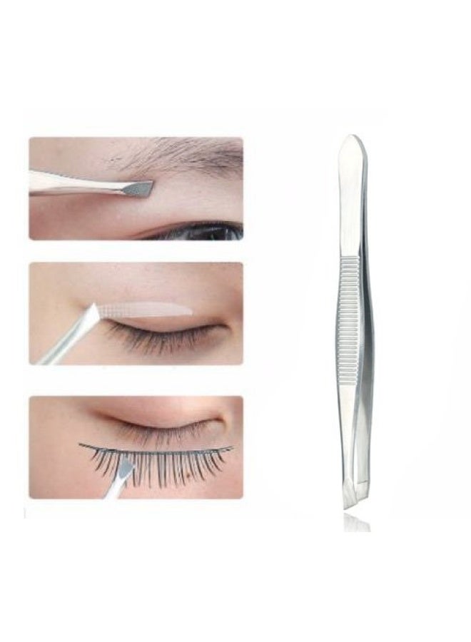 Luxxii 3 Pack Slant Tweezers  Precision Stainless Steel Slant Tip Tweezers Hair Plucker for Hair and Eyebrows Personal Care Silver Tone - Image 4
