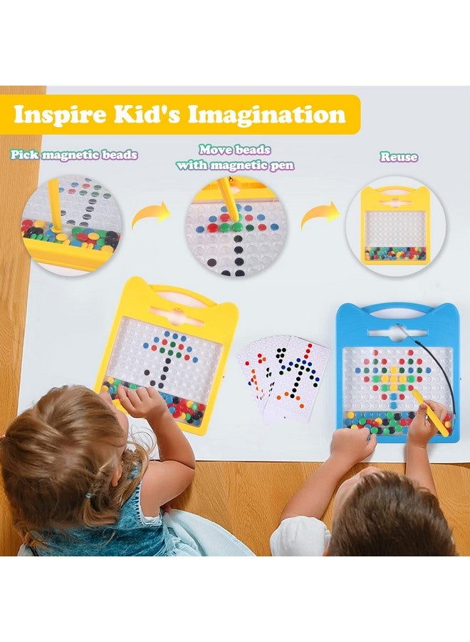 Svance Magnetic Drawing Board For Kids, Toddler Magnet Doodle Board With 2 Pens, Magnetic Dot Art, Fine Motor Skills Toys, Airplane Travel Essentials Toys For Boys Girls (Yellow Cat) - Image 2