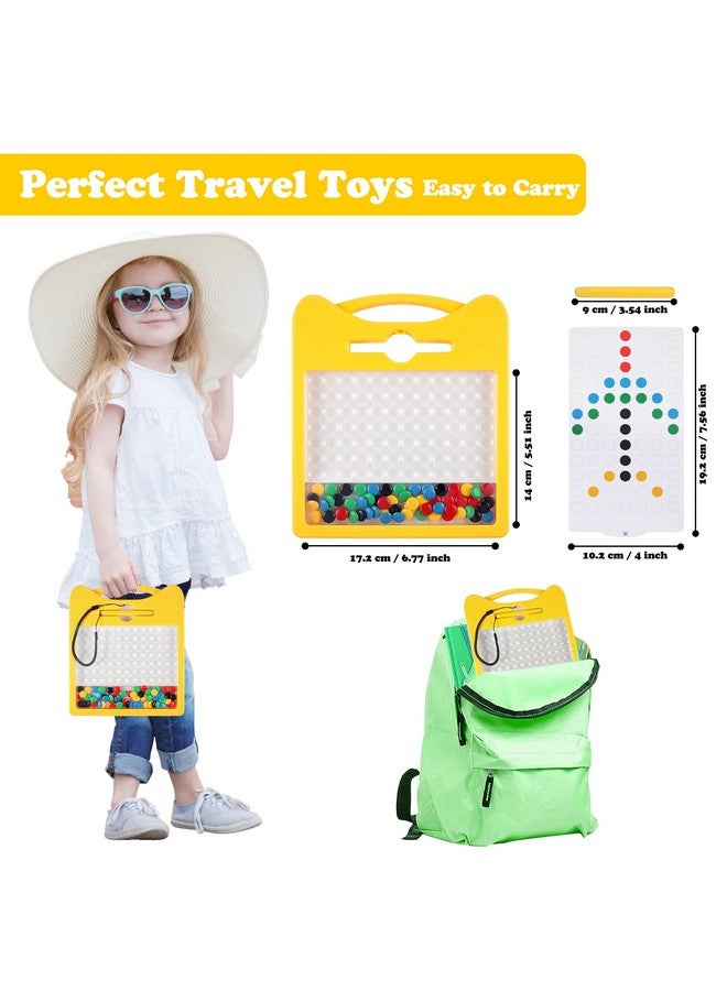 Svance Magnetic Drawing Board For Kids, Toddler Magnet Doodle Board With 2 Pens, Magnetic Dot Art, Fine Motor Skills Toys, Airplane Travel Essentials Toys For Boys Girls (Yellow Cat) - Image 3