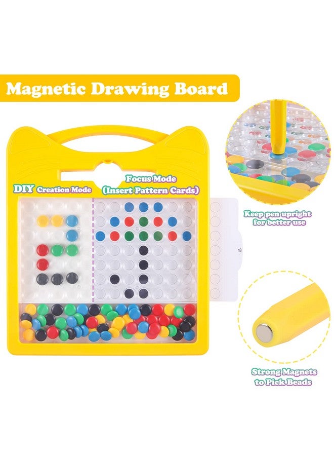 Svance Magnetic Drawing Board For Kids, Toddler Magnet Doodle Board With 2 Pens, Magnetic Dot Art, Fine Motor Skills Toys, Airplane Travel Essentials Toys For Boys Girls (Yellow Cat) - Image 5