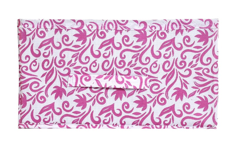 Kuber Industries Kuber Industries Fabric Leaf Print Flodable Storage BoxDrawer Storage And Cloth OrganizerStorage Box For ToysStorage Box Gor Clothes PinkKubmart16004 - Image 3
