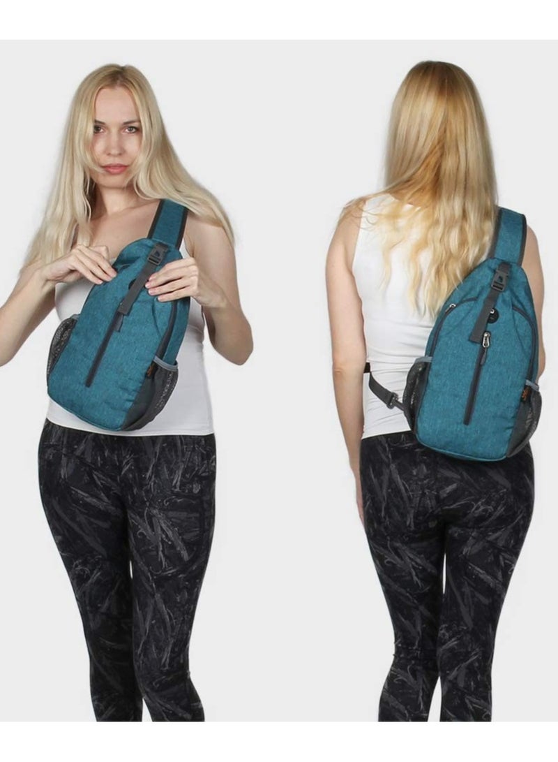 SOLARAE Crossbody Sling Bag Large Capacity Chest Bag Daypack Travel Hiking Shoulder Strap Backpack for Men Women,Green - Image 5