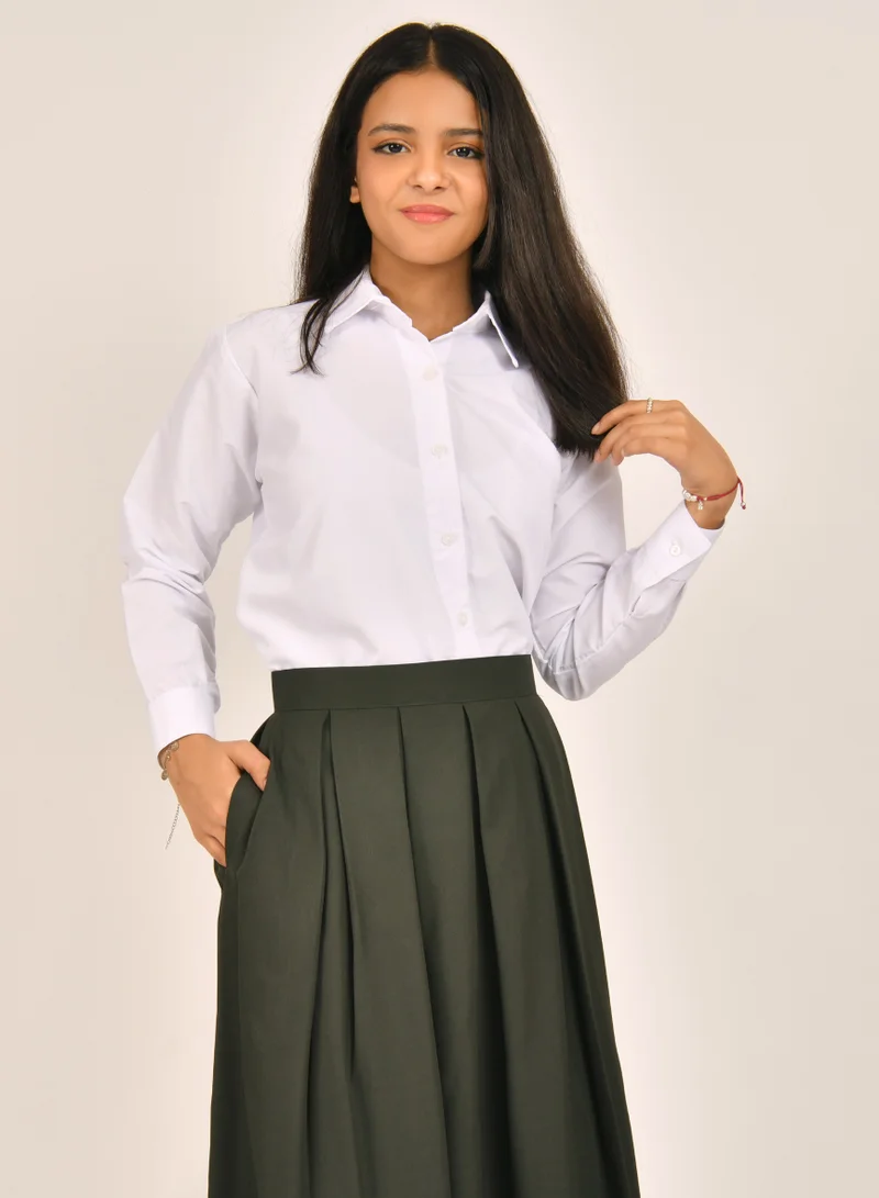 HAWRAA ABAYA Pleated skirt with a wide cut and a clip closure and a side zipper.