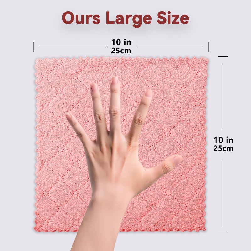 Gartmost 12-Pack Kitchen Cloth, Dish Towels, Microfiber Cleaning Cloths, Premium Coral Fleece Reuseable Fast Drying Cloths for Kitchen, Bathroom, Restroom and Household Cleaning Supplies, 10"Ã—10" - Image 2