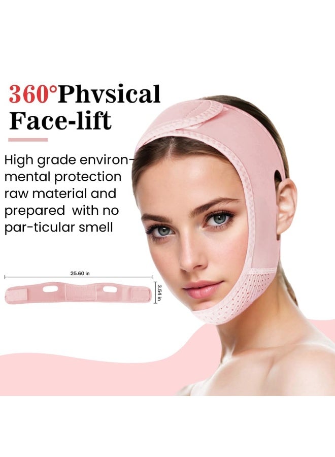 V Line Lifting Mask Chin strap for sleeping, V Line Lifting Mask for Women,Jaw Exerciser，Medium,LightPink - Image 5