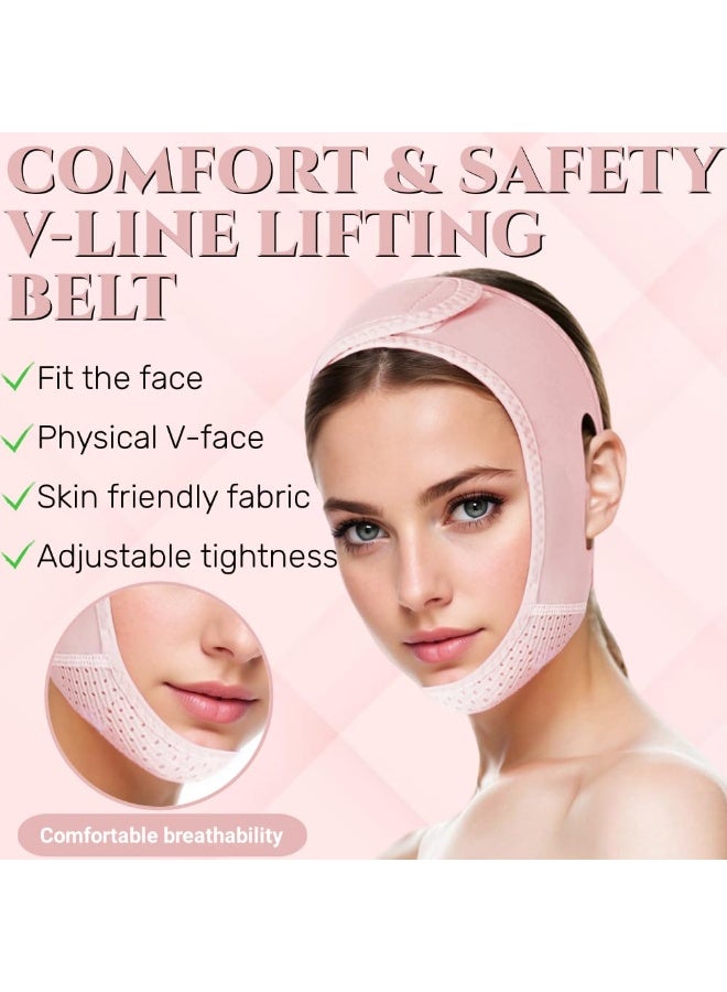 V Line Lifting Mask Chin strap for sleeping, V Line Lifting Mask for Women,Jaw Exerciser，Medium,LightPink - Image 3