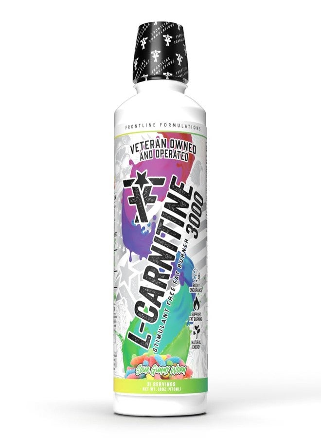 FRONTLINE FORMULATIONS L-Carnitine, Stimulant Free, Enhances Energy and Metabolism, Increased Energy and Endurance, Amazing Flavors, Veteran Owned and Operated (Sour Gummy Worm) - Image 1
