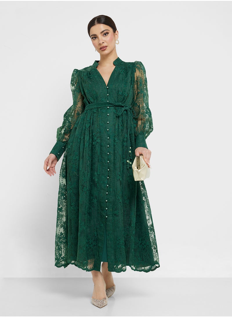 Khizana - Lace A-Line Dress - Image 1