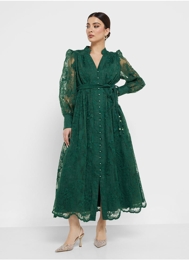 Khizana - Lace A-Line Dress - Image 1