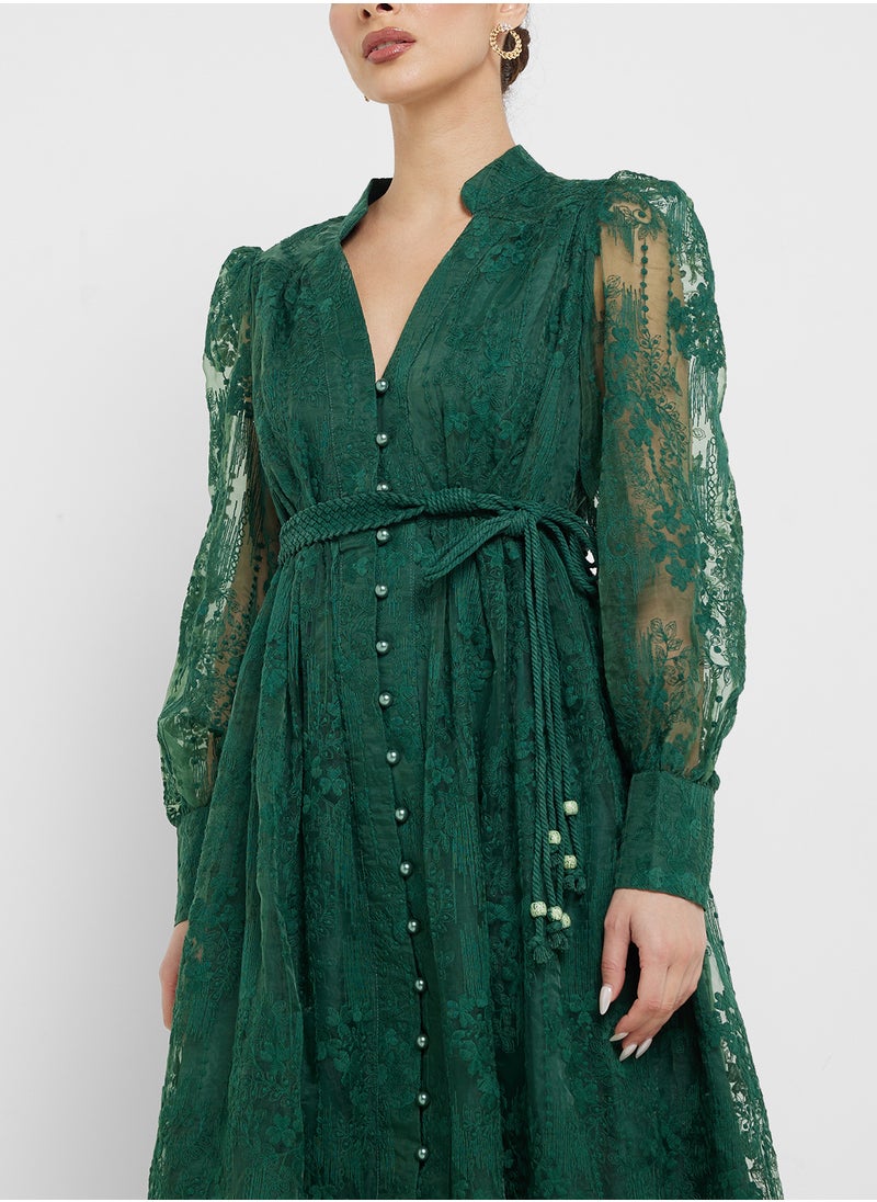 Khizana - Lace A-Line Dress - Image 1