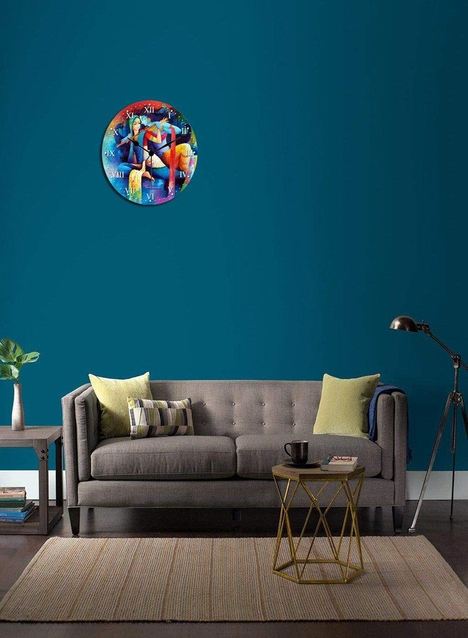 كارتك ساعة حائط كارتيك بتصميم رادها كريشنا، ساعة حائط أنيقة للمنزل/غرفة المعيشة/غرفة النوم/المطبخ والمكتب - Image 2
