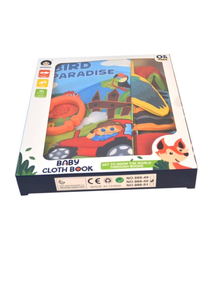 Animal World Nontoxic Fabric Soft Baby Cloth Books Early Education Toys Activity Crinkle Cloth Book for Toddler,Anti-fall and anti-bite， Infants and Kids Perfect for Baby Gift 0-12M - Image 2