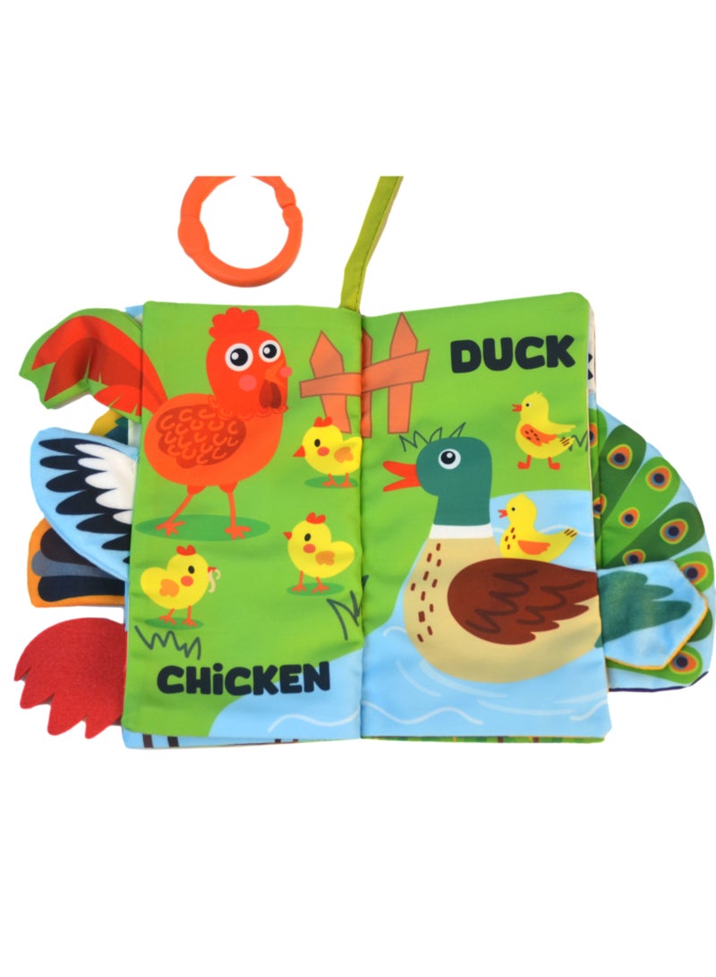 Animal World Nontoxic Fabric Soft Baby Cloth Books Early Education Toys Activity Crinkle Cloth Book for Toddler,Anti-fall and anti-bite， Infants and Kids Perfect for Baby Gift 0-12M - Image 5