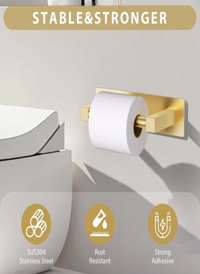 soaez Brushed Gold Bathroom Toilet Paper Holder Wall Mount, Stainless Steel Commercial Toilet Paper Dispenser Paper Towel Holder, Large Bathroom Toilet Tissue Roll Holder - Image 2