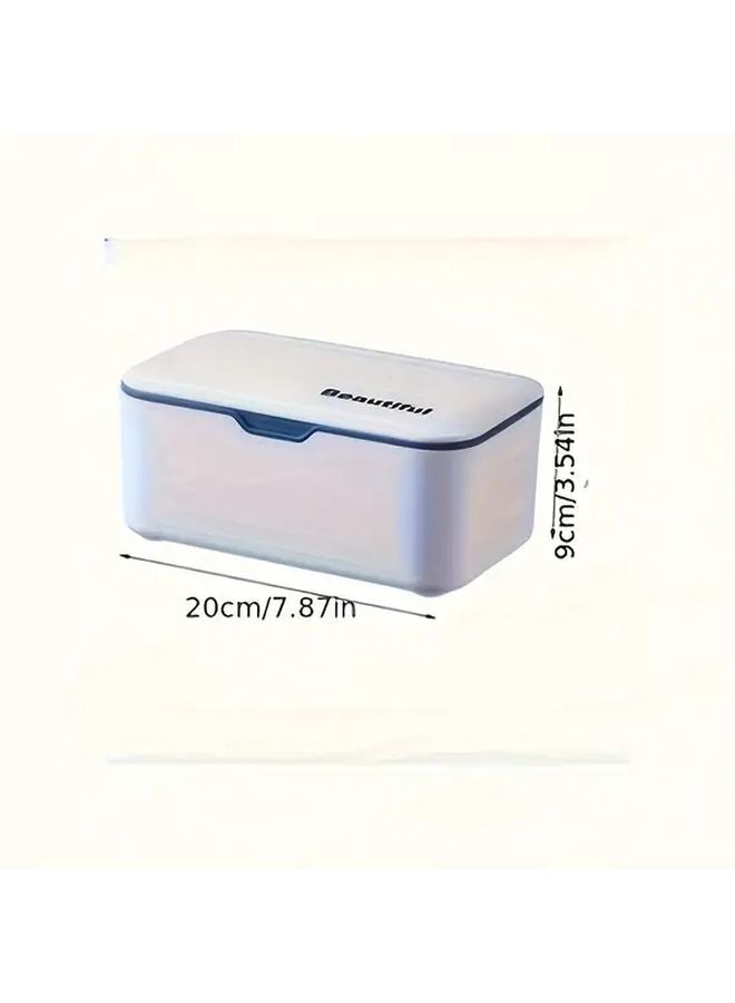 Large Capacity Blue Pull Out Tissue Box With Dustproof Seal For Dry Wet Wipes - Image 5