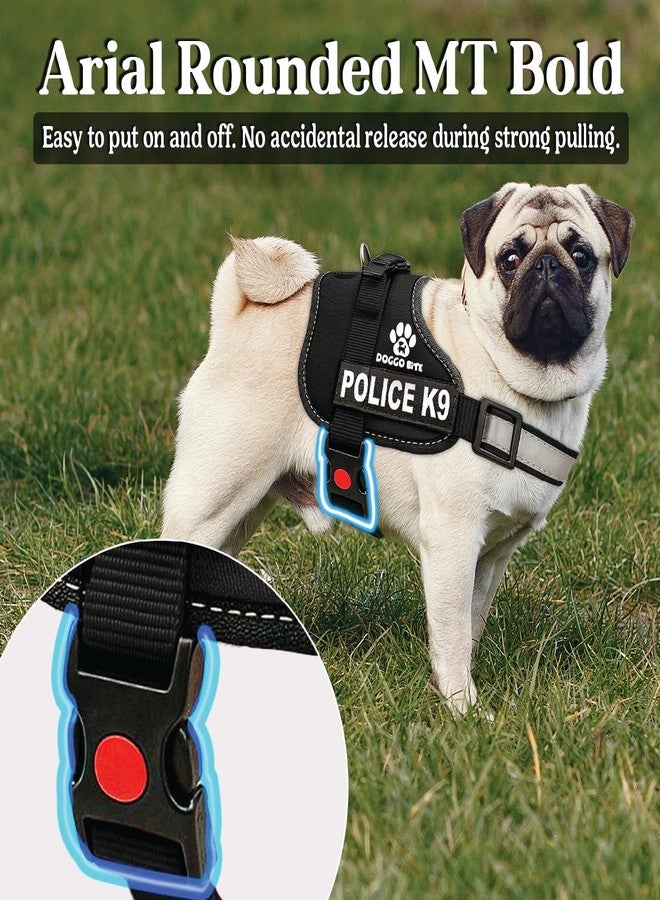 Doggo Bite Premium K9 Police Dog Harness - Soft, Breathable, Adjustable | Strong Handle, No-Choke Design, Reflective Strips | Removable Patch, Free Leash, Chest (28-36 Inch) for Giant Breeds 35-60 kg - Image 4