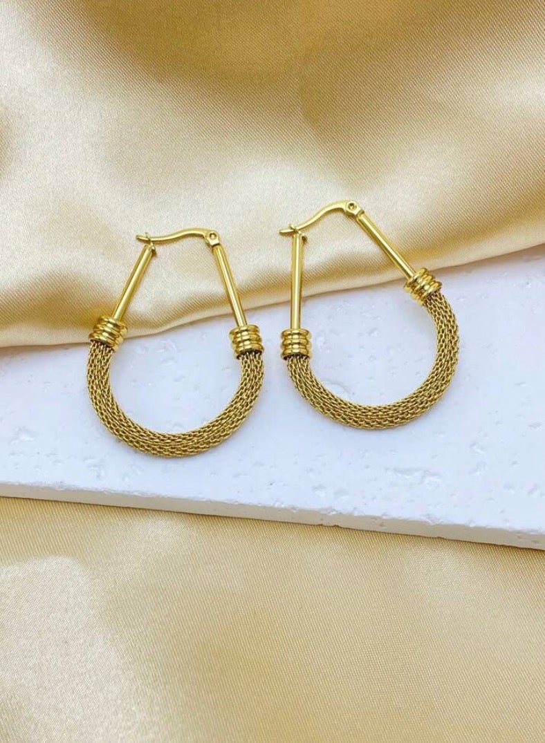 Equal Elegant Stainless Steel Gold Plated Earrings For Women - Image 3