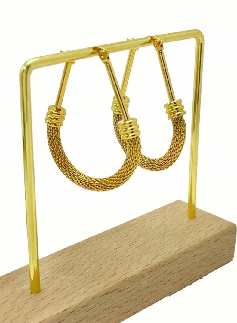 Equal Elegant Stainless Steel Gold Plated Earrings For Women - Image 5