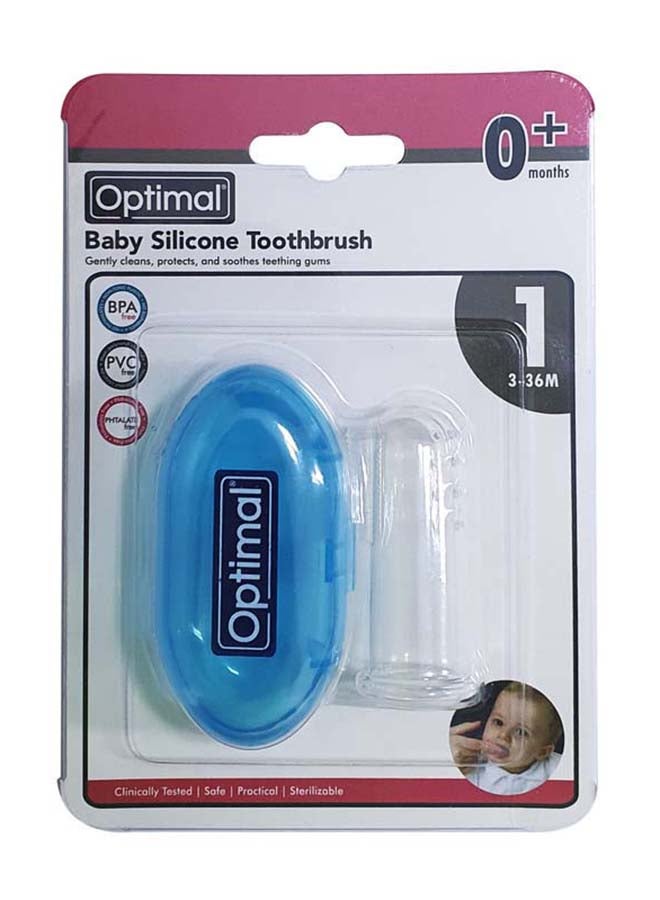 Optimal فرشاة أسنان سيليكون للأطفال، باللون الأزرق - Image 5