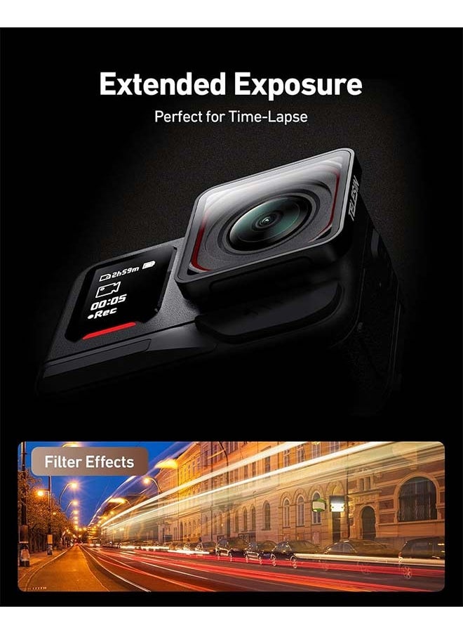 تيليسن مجموعة فلاتر TELESIN ND/CPL متوافقة مع Insta360 ACE PRO وACE PRO 2، عبوة من 4 فلاتر ND8 وND16 وND32 CPL مستقطبة ذات كثافة محايدة مع زجاج بصري عالي الدقة متعدد الطبقات/إطار من الألومنيوم لكاميرا الحركة  - Image 4