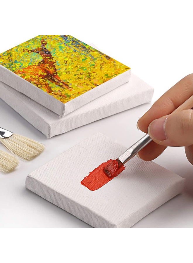 Tosnail Art_Easel 24 Pack 3" x 3" Mini Canvas and Easel Set, Tabletop Wooden Display Stand for Artist, Students, Adults, Kids Painting - Image 4