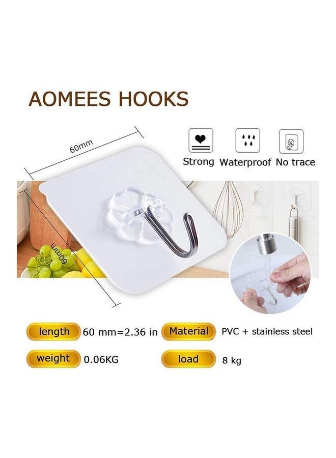 HOMESTAR 10Pcs Wall Hooks Self Adhesive Sticker Hanger Transparent 6 Centimeter - Image 3