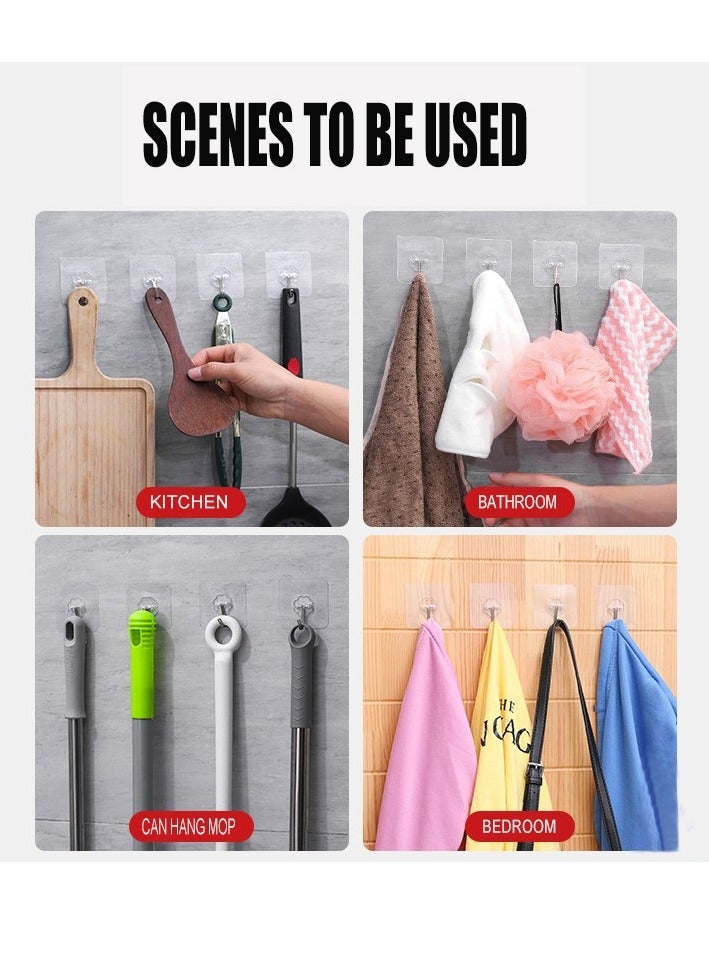 HOMESTAR 10Pcs Wall Hooks Self Adhesive Sticker Hanger Transparent 6 Centimeter - Image 4