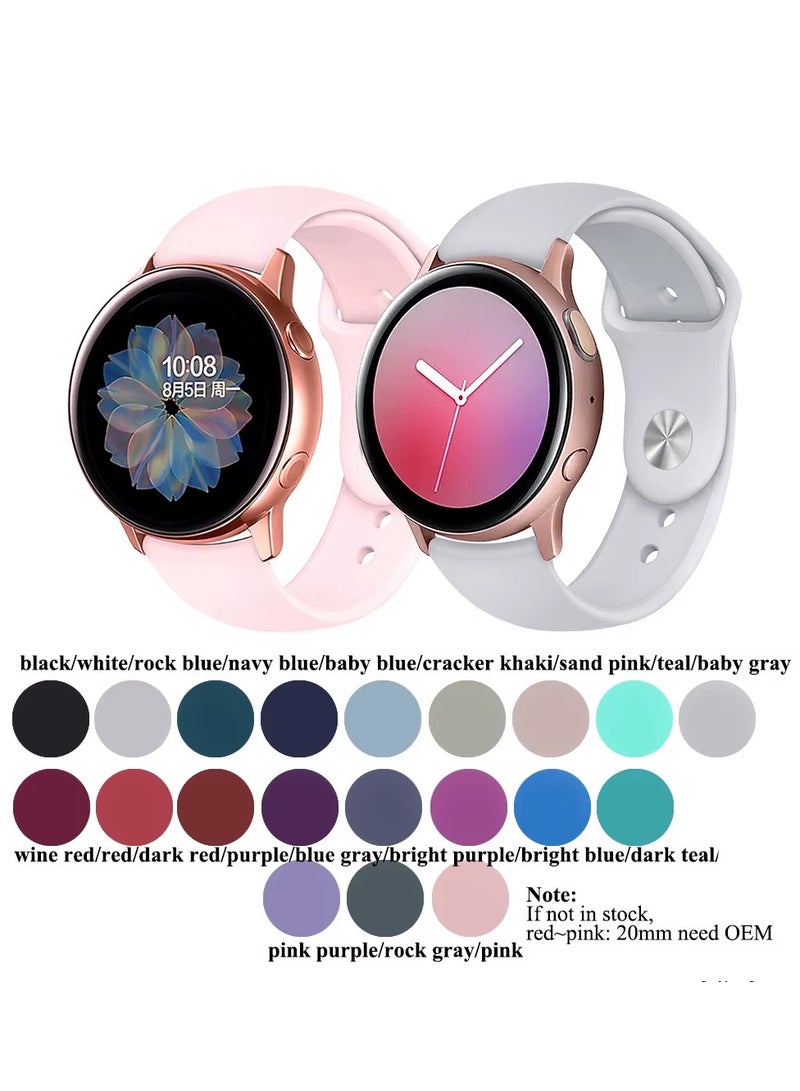 Strap Silicone Band 20MM For Samsung Gear Sport/Samung Watch 4/Watch 5 /Watch 5 Pro /S2 classic/active 2 40mm 44mm/Amazfit GTS 3/ GTS 4/4 Mini/Bip 3/Pro/GTS 2 mini/GTS 2e/Bip U/U Pro - Image 2