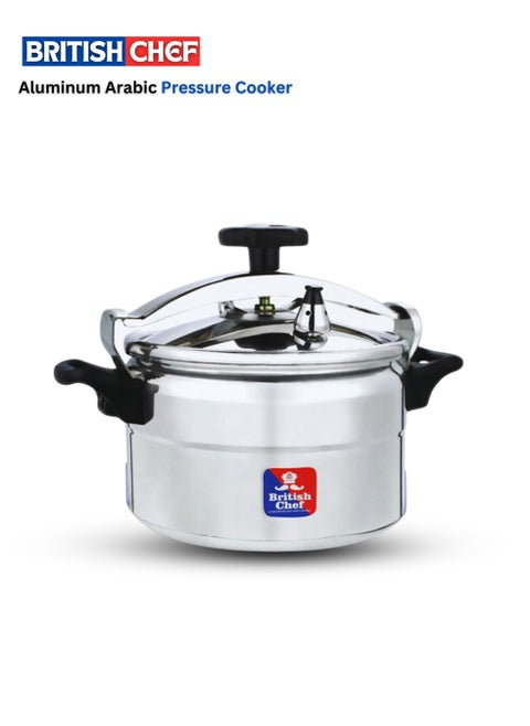 Aluminum Arabic Pressure Cooker, Induction Base Pressure Pot, High Quality Arabic Cooker With Durable Body and Lid Available Sizes 3L/ 5L/ 7L/ 9L/ 11L/ 15L - Silver