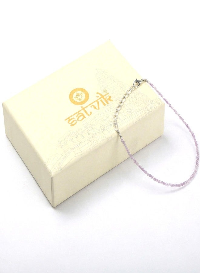SATVIK Amethyst Crystal Anklet for Women - Natural Healing Gemstone Ankle Bracelet for Calm, Peace & Emotional Balance | Adjustable Spiritual Wear for Meditation & Everyday Use - Image 3