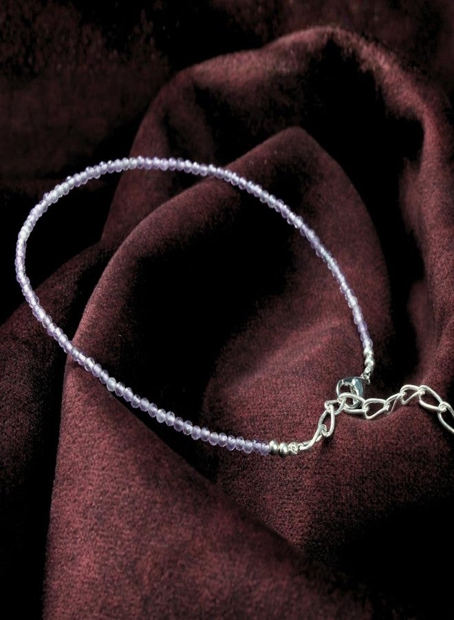SATVIK Amethyst Crystal Anklet for Women - Natural Healing Gemstone Ankle Bracelet for Calm, Peace & Emotional Balance | Adjustable Spiritual Wear for Meditation & Everyday Use - Image 5