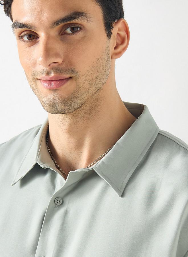 Iconic Regular Fit Shirt with Collar and Long Sleeves - Image 3