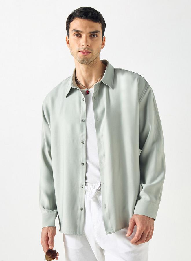 Iconic Regular Fit Shirt with Collar and Long Sleeves - Image 1