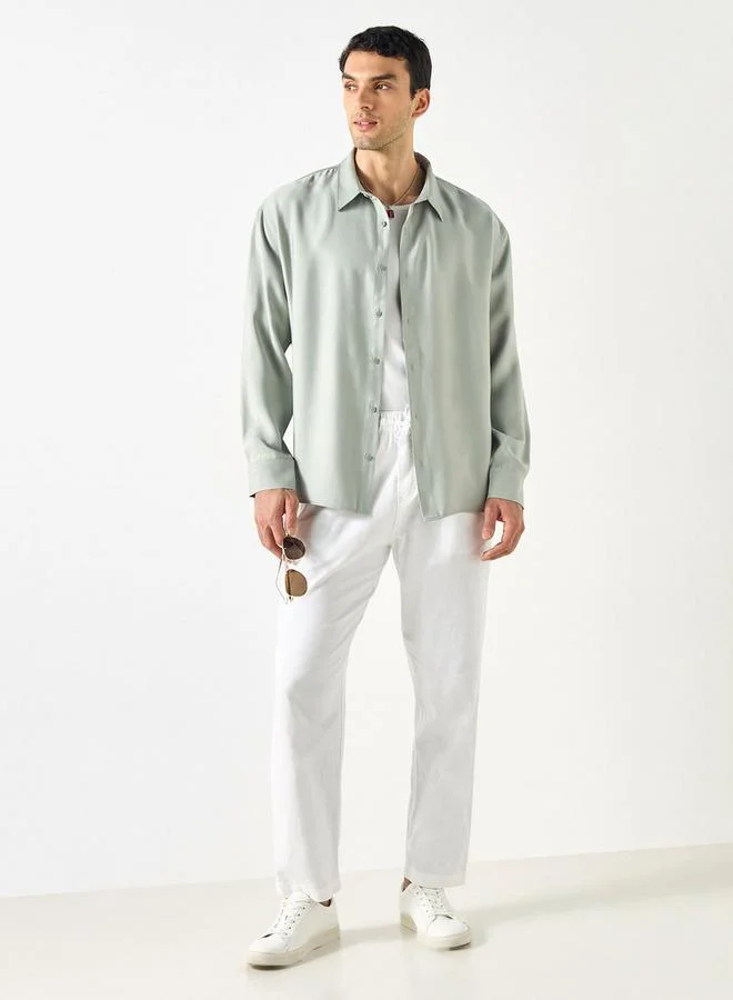 ايكونيك قميص بياقة وقصّة عادية وأكمام طويلة من آيكونيك