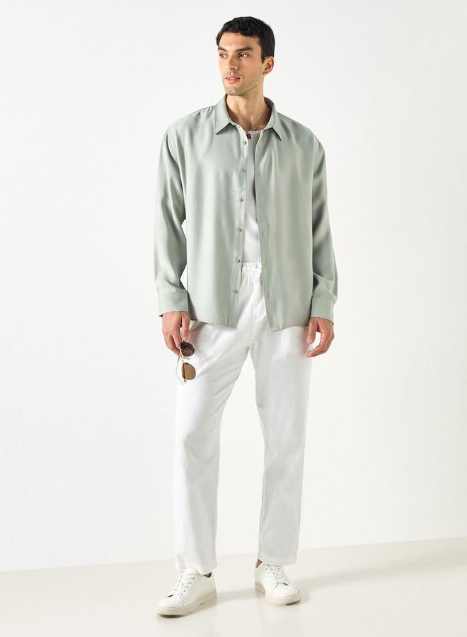 Iconic Regular Fit Shirt with Collar and Long Sleeves - Image 2