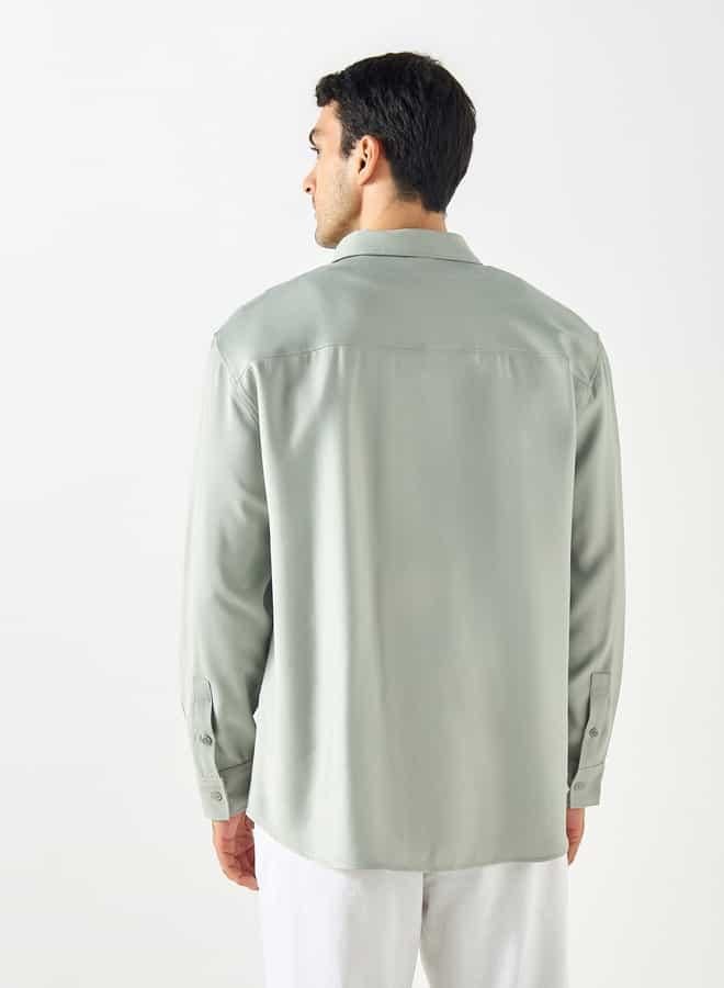 Iconic Regular Fit Shirt with Collar and Long Sleeves - Image 4