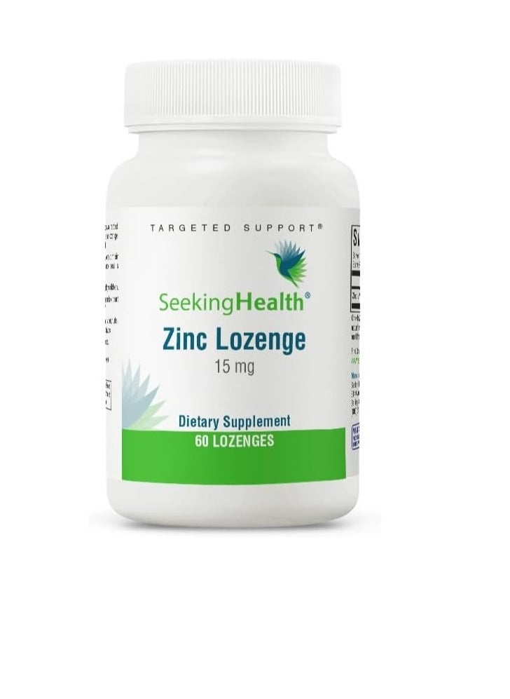 Seeking Health Zinc Chewable, 15 mg of TRAACS® Chelated Zinc Bisglycinate, Immune Support, Natural Fruit Flavor, Vegetarian and Vegan (60 lozenges)*  - Image 1