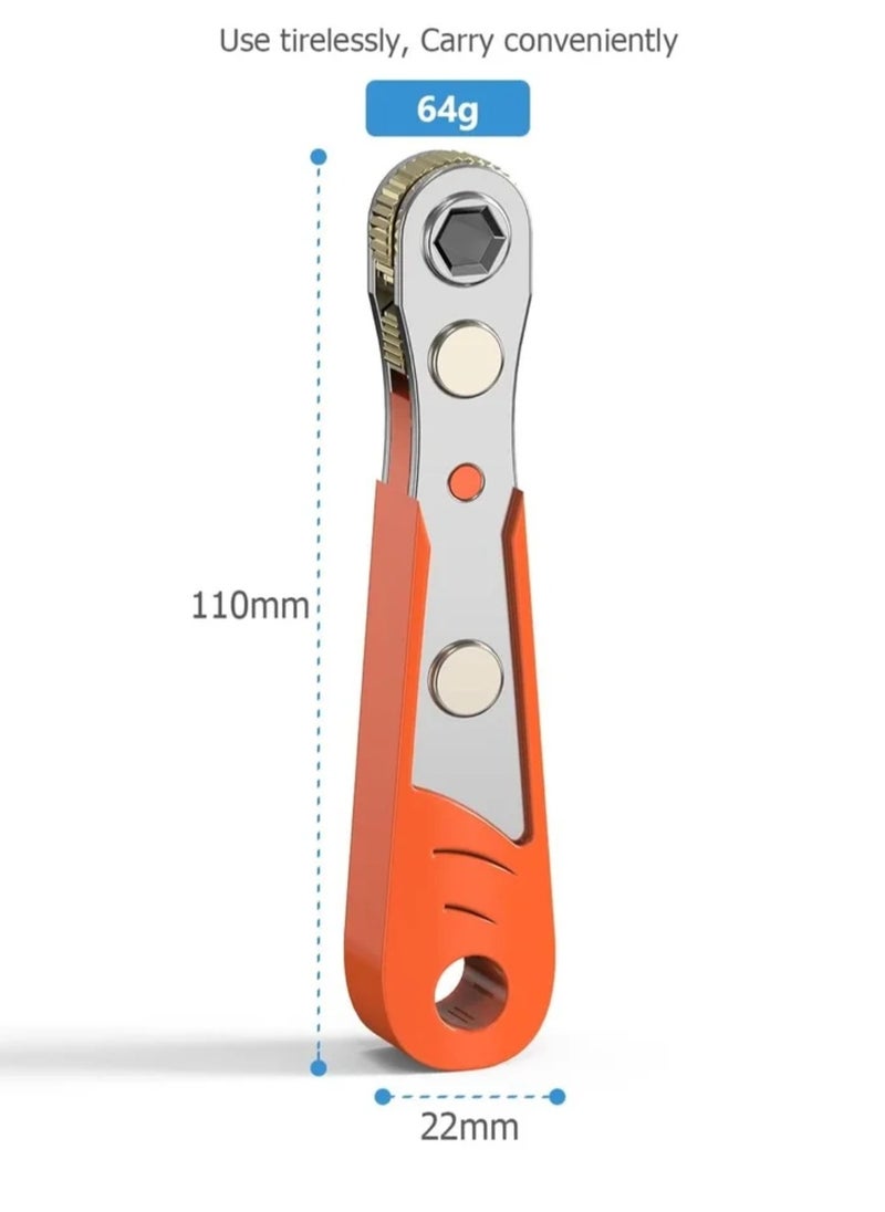Generic Right Angle Magnetic Screwdriver, for Awkward Spaces, Ancable 1/4” PH2 Mini Ratchet Wrench, 1/4 Inch Drive High Torque Offset Reversible Mini Ratcheting Offset Screwdriver, for Tight Areas  - Image 2
