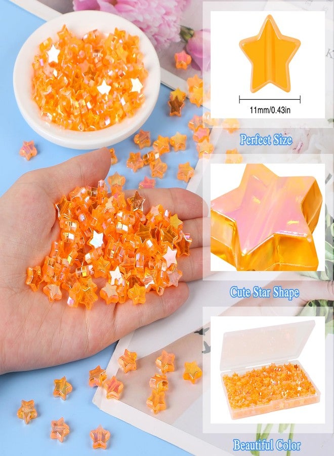 EVERMARKET Star Shape Bracelets - 100 Pcs Acrylic Star Beads for Jewelry Making, DIY Crafts and Accessories (11mm, Orange) - Image 2