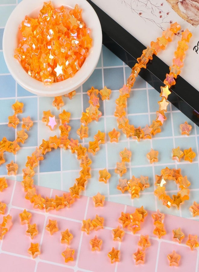 EVERMARKET Star Shape Bracelets - 100 Pcs Acrylic Star Beads for Jewelry Making, DIY Crafts and Accessories (11mm, Orange) - Image 3
