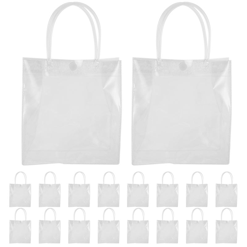 25pcs Clear Pvc Present With Handles For Weddings Baby Showers Parties Transparent Tote For Retail Merchandise Favor For Bridal Showers - Image 1