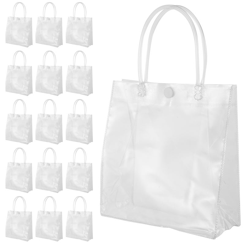 25pcs Clear Pvc Present With Handles For Weddings Baby Showers Parties Transparent Tote For Retail Merchandise Favor For Bridal Showers - Image 5
