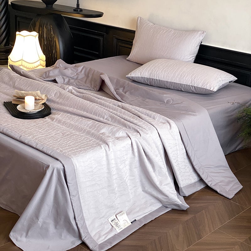 Anxiang Shuying Light Coffee Summer Quilt - Machine Washable, Lightweight Soybean Fiber - Image 2