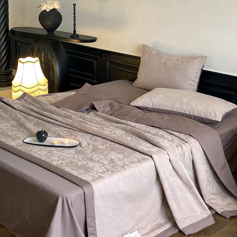 Anxiang Shuying Light Coffee Summer Quilt - Machine Washable, Lightweight Soybean Fiber - Image 1