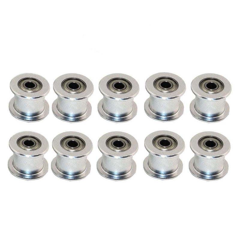 3Dman GT2 16 Toothless Bore 3mm Aluminum Timing Belt Idler Pulley for 6mm Width Timing Belt 3D Printers (10pcs) - Image 1