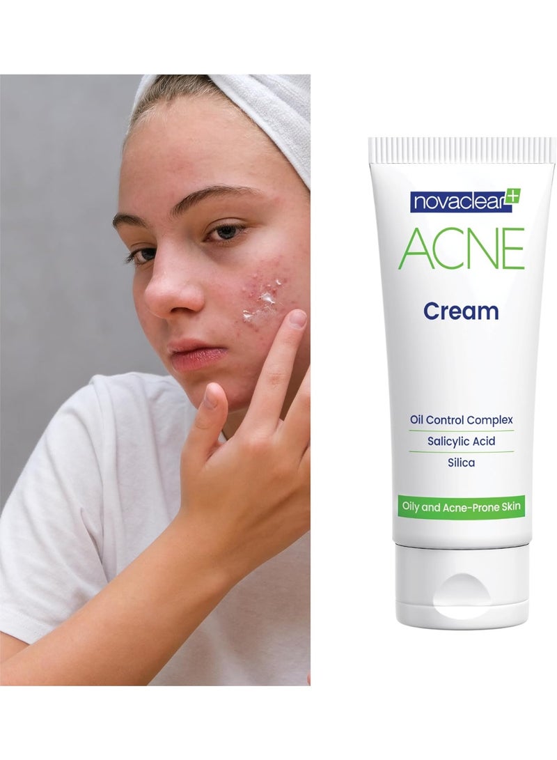 Novaclear Acne Cream 40ml – Anti-Pimple Treatment with Salicylic Acid & Sebum Control for Oily Skin - Image 3