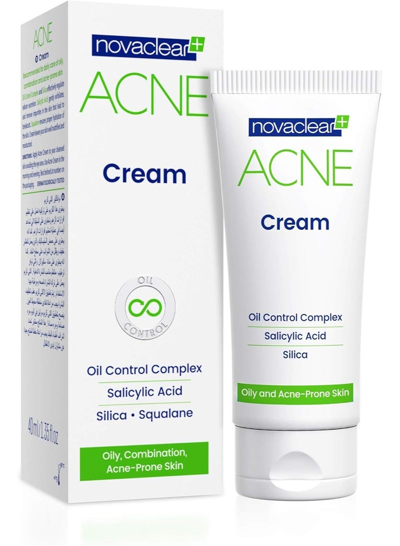 Novaclear Acne Cream 40ml – Anti-Pimple Treatment with Salicylic Acid & Sebum Control for Oily Skin - Image 2